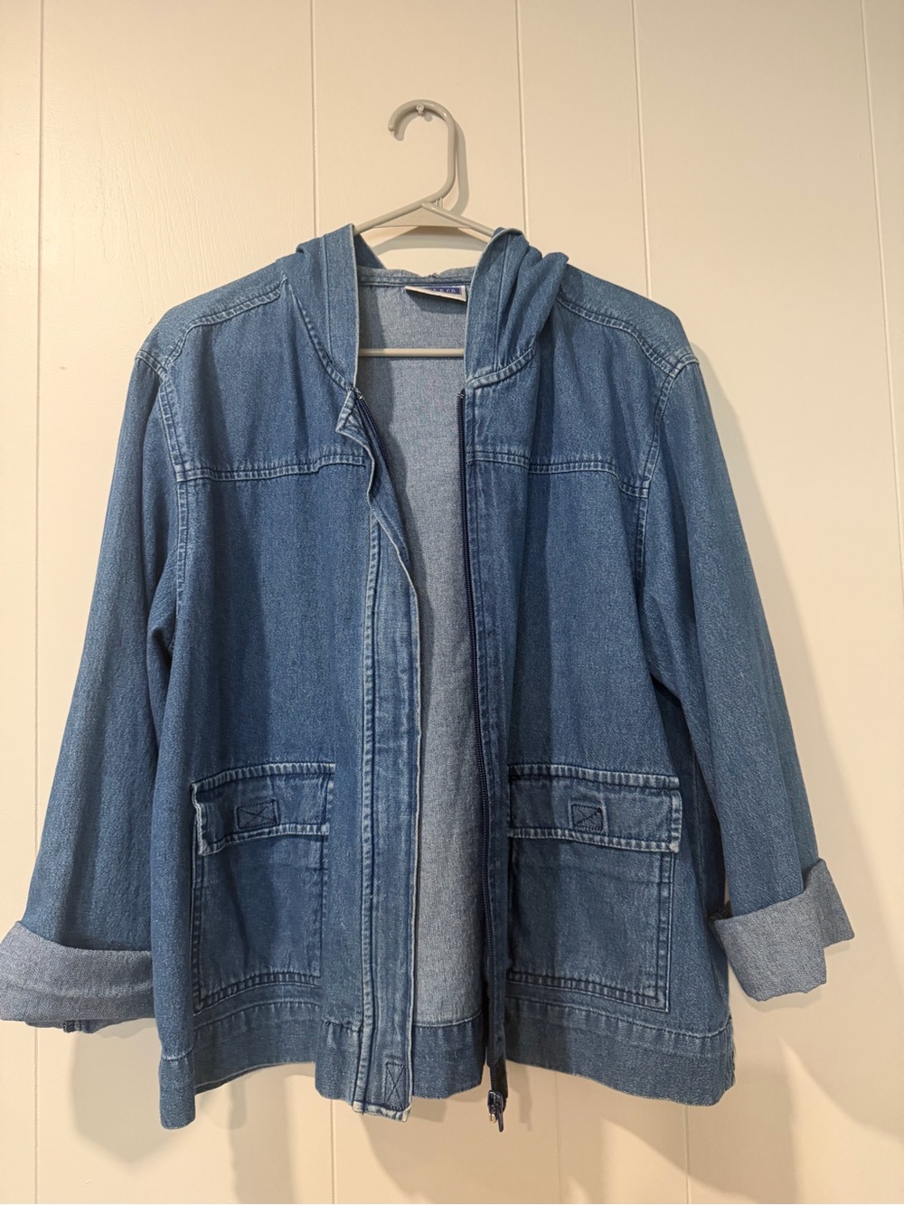Light Blue Erika & Co Denim Hooded Jacket